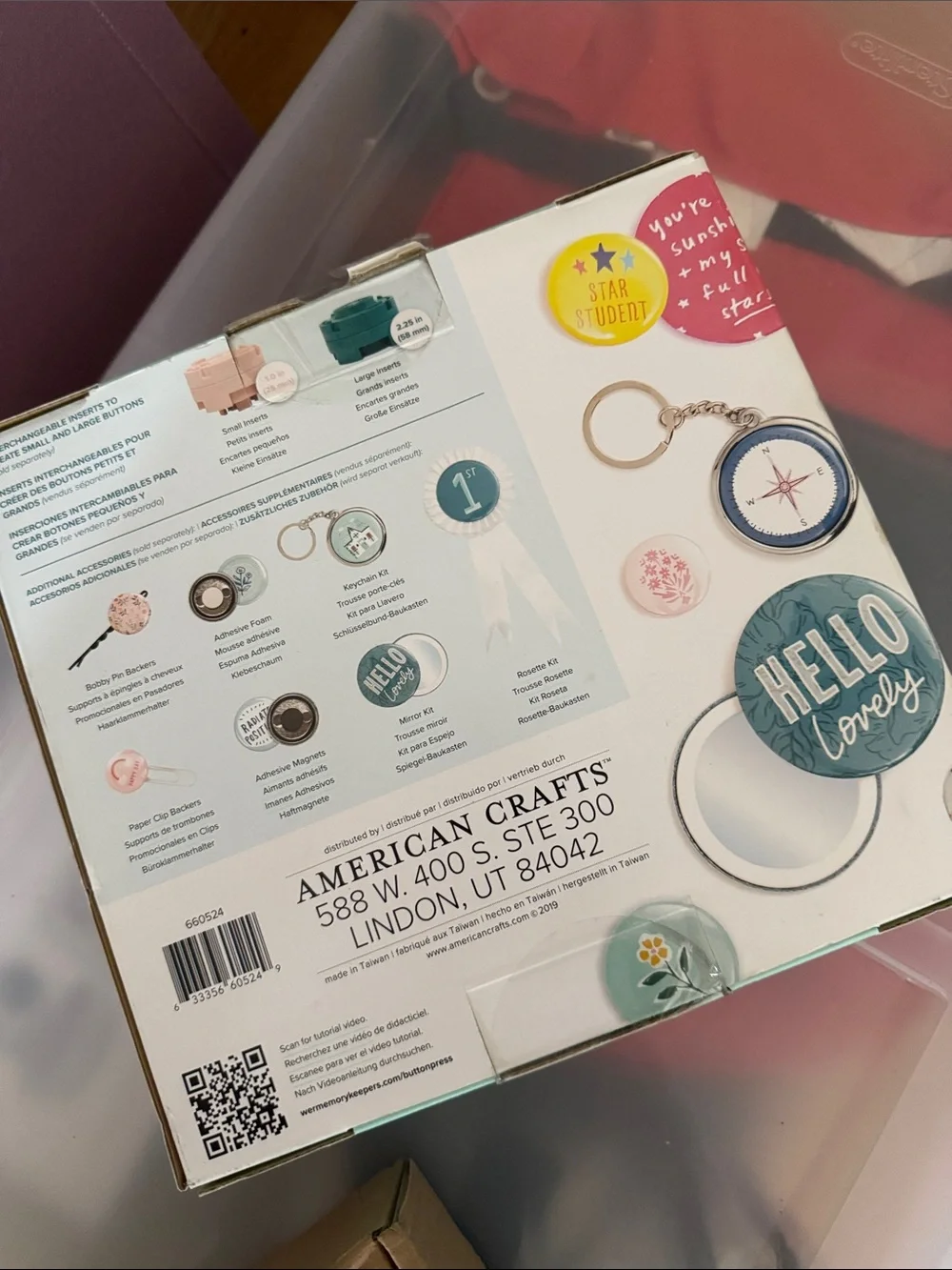 Button Maker Kit by — White/Light Teal
